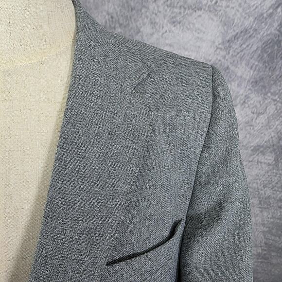 Vintage Levis Action Suit Blazer Mens 42R Gray Two Button Sta-Prest Jacket 70s - Picture 12 of 16